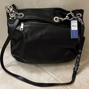 Rebecca Minkoff Black Leather Studded Hobo Bag  | NWT
